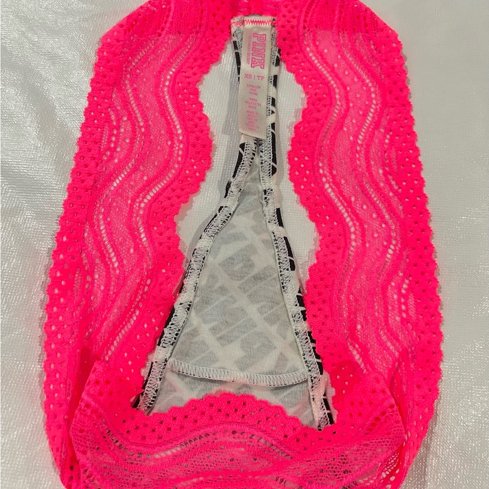 PINK Victoria's Secret Neon Pink and Black Panties - Picture 2 of 3